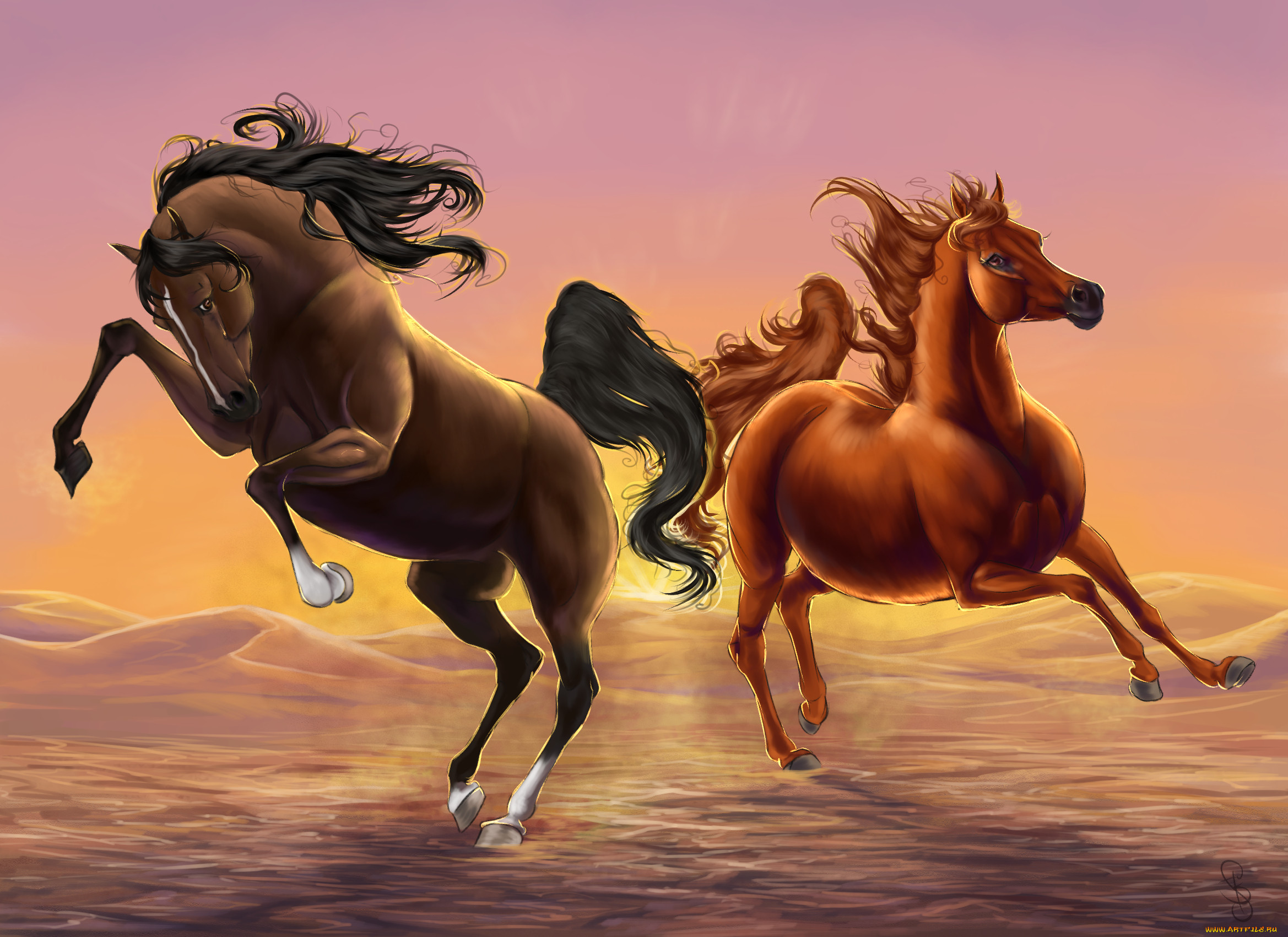 Несколько лошадок. Лошадь бежит. Лошадь арт. Две лошади. Арты лошадей.